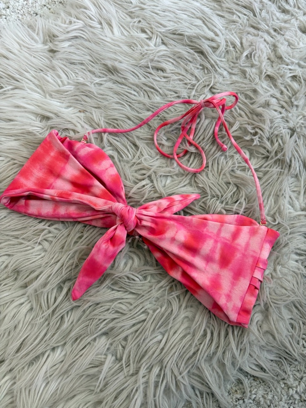 Skatie Pink Tie Dye Bandeau Bikini Top Size Medium - Picture 3 of 5
